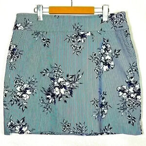 S.C & CO. Skort Size 14 Floral Stretchy Spandex Summer Walk Hike Golf Pockets